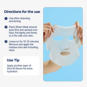 Dive-In Hyaluronic Acid Facial Sheet Mask — product view 4