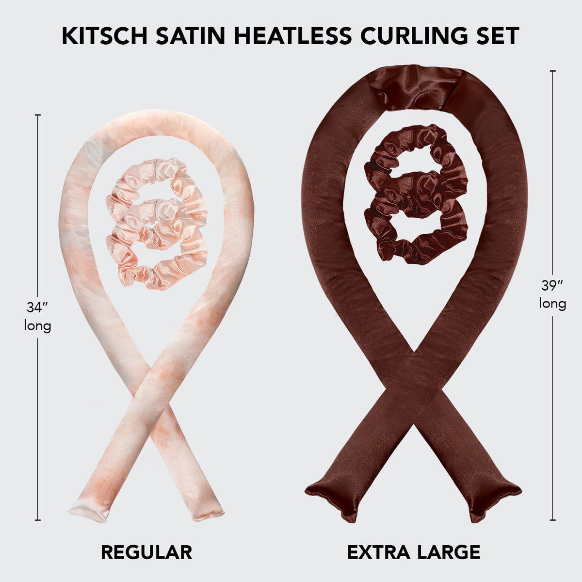 Kitsch XL Satin Heatless Curling Set - Chocolate