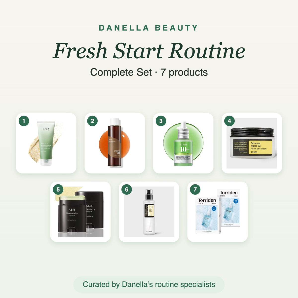 Fresh Start Routine – Complete Set with 7 products, Danella Beauty