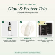Glow & Protect Trio – 3-step K-beauty routine set, all 3 products shown, Danella Beauty