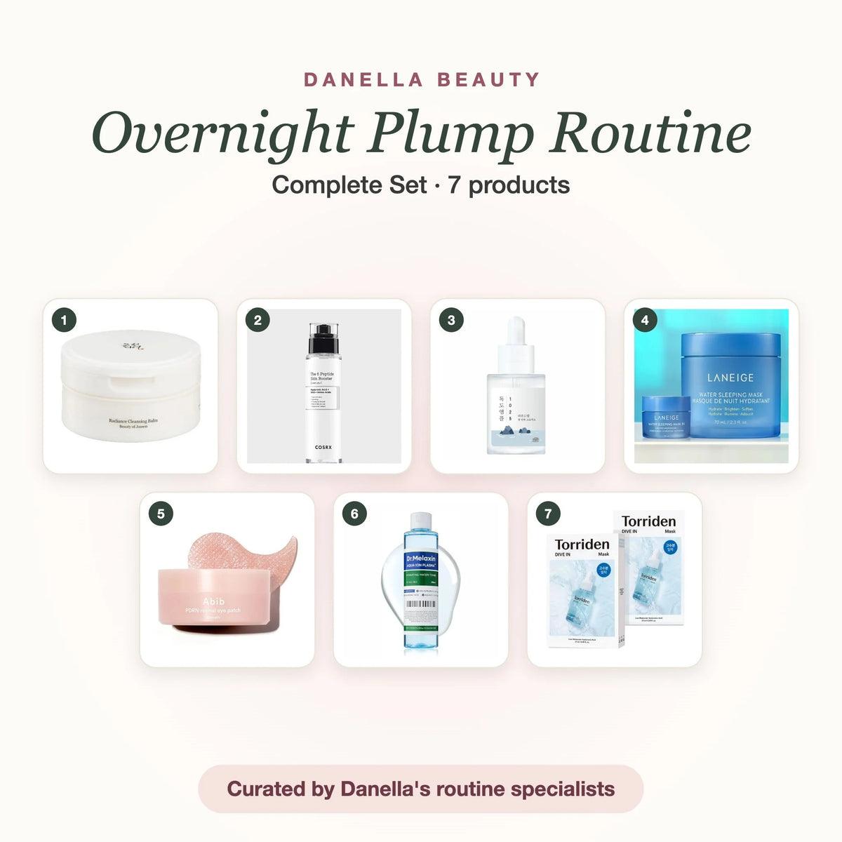 Overnight Plump Routine – Complete Set with 7 products, Danella Beauty