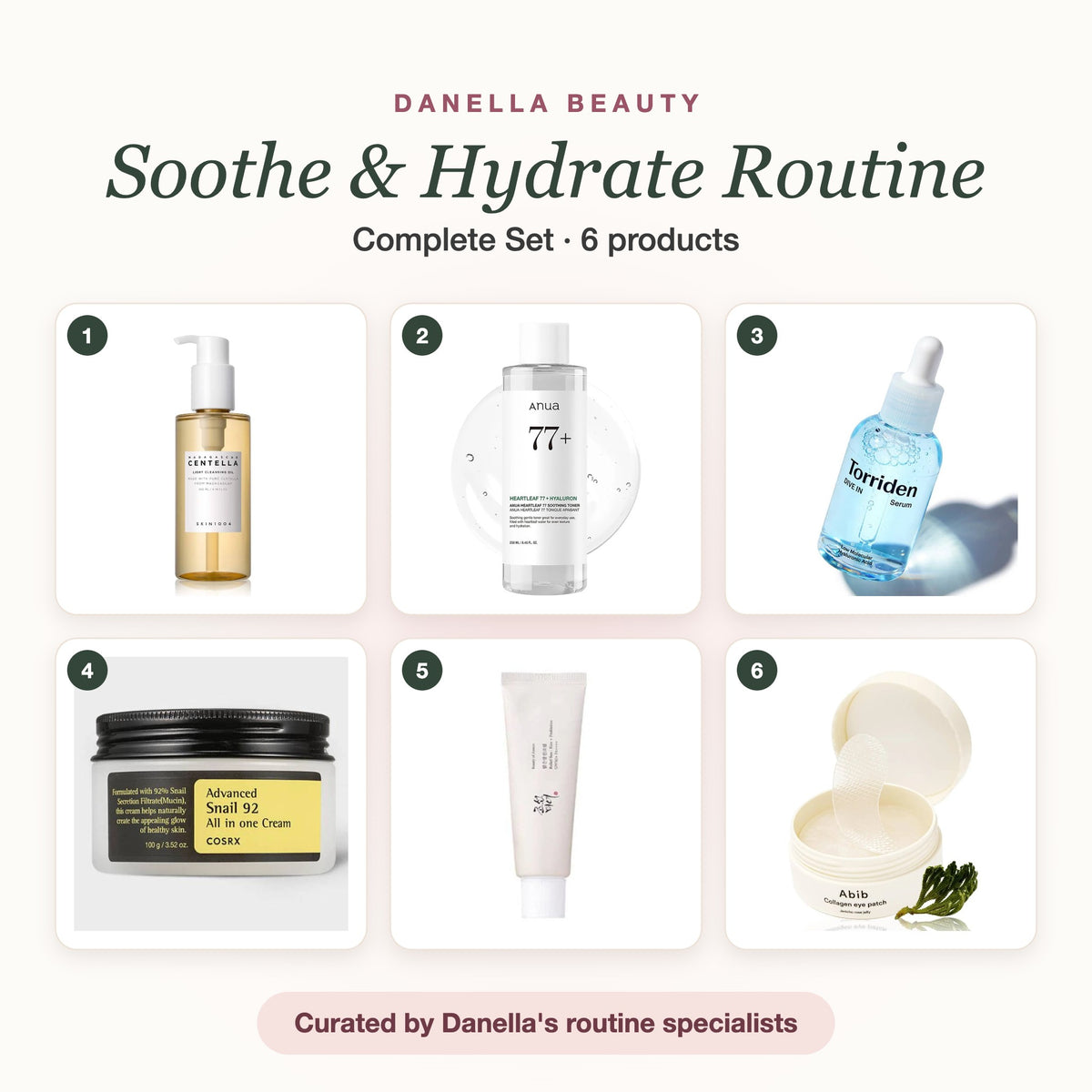 Soothe & Hydrate Routine – Complete Set with 6 products, Danella Beauty