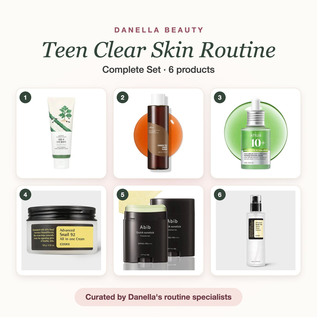 Teen Clear Skin Routine – Complete Set with 6 products, Danella Beauty